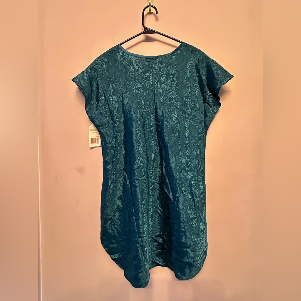 Rare NWT Vintage Y2K Era Secret Treasures Turquoise V-Neck Chemise Size Medium - Picture 6 of 7